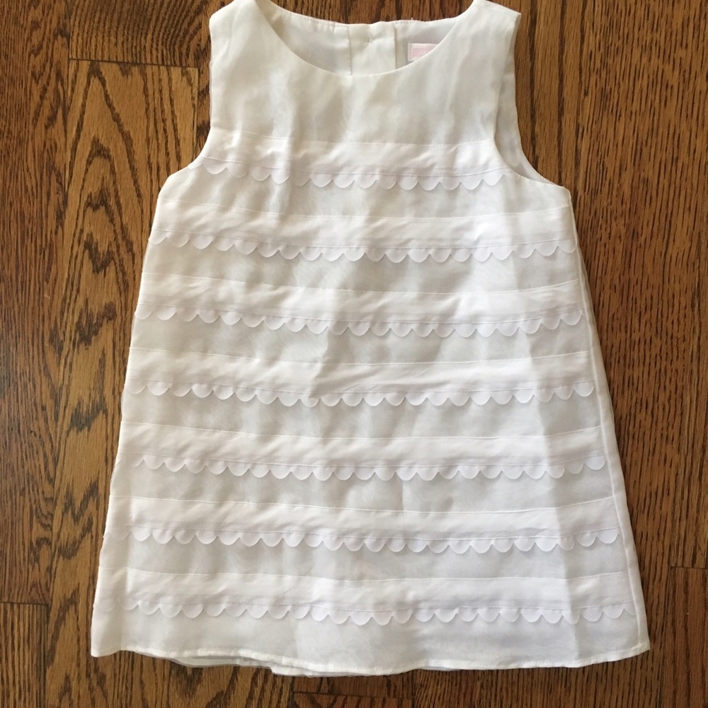 Janie and Jack White Scallop Trim Sleeveless Dress
